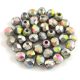 Czech Firepolished Round Glass Bead - Crystal Full Vitral Etched - 4mm