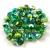 Czech Firepolished Round Glass Bead - Crystal Metallic Peridot Aqua - 4mm