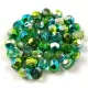 Czech Firepolished Round Glass Bead - Crystal Metallic Peridot Aqua - 4mm