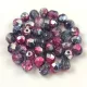 Czech Firepolished Round Glass Bead - Crystal Metallic Black Diamond Fuchsia - 4mm
