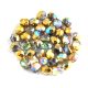 Czech Firepolished Round Glass Bead - Crystal Golden Rainbow - 4mm