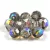 Czech Firepolished Round Glass Bead - crystal graphite rainbow - 4mm
