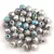Czech Firepolished Round Glass Bead - Crystal Glittery Silver - 4mm