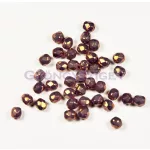 Czech Firepolished Round Glass Bead - opal purple-bronzee luster-4mm