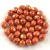 Czech Firepolished Round Glass Bead - Coral Golden Shine - 4mm