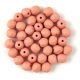 Czech Firepolished Round Glass Bead - Matte Silk Satin Peach - 4mm