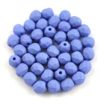 Czech Firepolished Round Glass Bead - Silk Satin Blue - 4mm