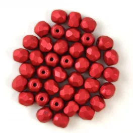 Czech Firepolished Round Glass Bead - Lavared - 4mm