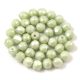 Czech Firepolished Round Glass Bead - Chalk White Light Green Luster - 4mm