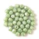 Czech Firepolished Round Glass Bead - Chalk White Green Marble - 4mm