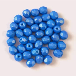 Czech Firepolished Round Glass Bead - Polychrome Capri - 4mm