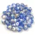 Czech Firepolished Round Glass Bead - Chalk White Aqua Gold - 4mm