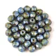 Czech Firepolished Round Glass Bead - Chalk Sapphire Terracotta - 4mm