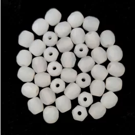 Czech Firepolished Round Glass Bead - Matt Alabaster - 4mm