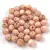 Czech Firepolished Round Glass Bead - Chalk White Travertine Light Pink Spotted - 4mm