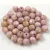 Czech Firepolished Round Glass Bead - Chalk White Travertine Light Purple Spotted - 4mm