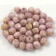 Czech Firepolished Round Glass Bead - Chalk White Travertine Light Purple Spotted - 4mm