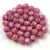 Czech Firepolished Round Glass Bead - Chalk White Travertine Pink Spotted - 4mm