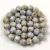 Czech Firepolished Round Glass Bead - Chalk White Travertine Light Sapphire Spotted - 4mm