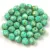 Czech Firepolished Round Glass Bead - Chalk White Travertine Turquoise Spotted - 4mm