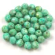 Czech Firepolished Round Glass Bead - Chalk White Travertine Turquoise Spotted - 4mm