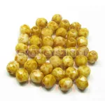 Czech Firepolished Round Glass Bead - alabaster picasso - 4mm