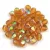 Czech Firepolished Round Glass Bead - dark topaz ab - 4 mm