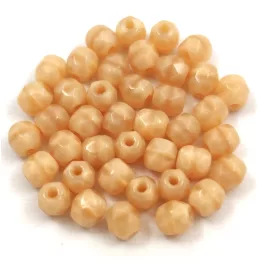   Czech Firepolished Round Glass Bead - karamel selyemcukorl-4mm