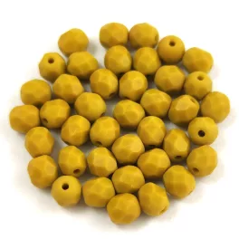 Czech Firepolished Round Glass Bead - Opaque Matt Clay - 4mm