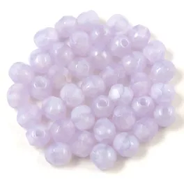 Czech Firepolished Round Glass Bead - Violet Opal - 4mm
