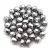 Czech Firepolished Round Glass Bead - higher metallic silver - 4mm