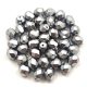 Czech Firepolished Round Glass Bead - higher metallic silver - 4mm