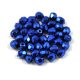 Czech Firepolished Round Glass Bead - higher metallic midnight blue - 4mm