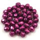 Czech Firepolished Round Glass Bead - higher metallic pink - 4mm