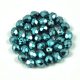 Czech Firepolished Round Glass Bead - higher metallic turquoise - 4mm