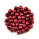 Czech Firepolished Round Glass Bead - higher metallic sour cherry - 4mm