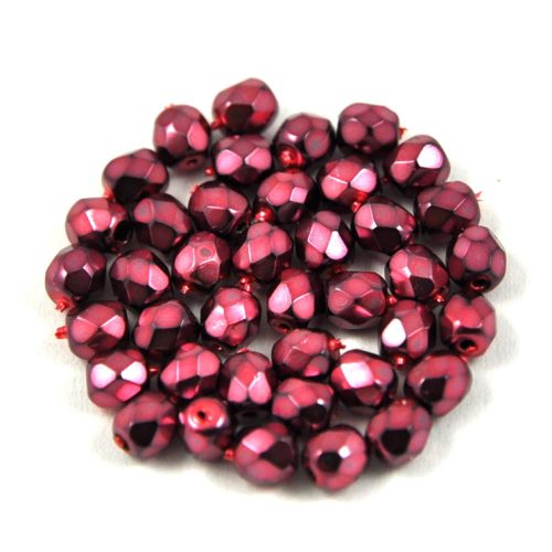 Cseh csiszolt golyó gyöngy -  higher metallic mauve -4mm