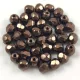 Czech Firepolished Round Glass Bead - Jet Bronze - 4mm