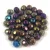 Czech Firepolished Round Glass Bead - Metallic Purple Green Iris - 4mm