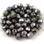 Czech Firepolished Round Glass Bead - Jet Chrome - 4mm