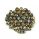 Czech Firepolished Round Glass Bead - tweedy gold - 4mm