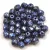 Czech Firepolished Round Glass Bead - tweedy blue - 4mm