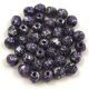 Czech Firepolished Round Glass Bead - tweedy purple - 4mm