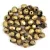 Czech Firepolished Round Glass Bead - Jet Matt Full Amber - 4mm