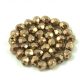 Czech Firepolished Round Glass Bead - golden bronze-4mm