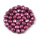 Czech Firepolished Round Glass Bead - Pastel burgundy - 4mm