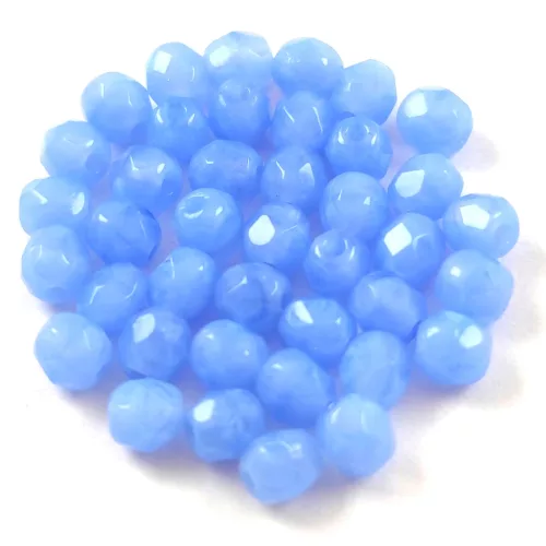 Cseh csiszolt golyó gyöngy - Opal Sapphire - 4mm