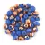 Czech Firepolished Round Glass Bead - Opal Sapphire Apollo - 4mm