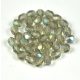 Czech Firepolished Round Glass Bead - black diamond ab - 4mm