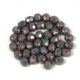 Czech Firepolished Round Glass Bead - gray nebula - 4mm